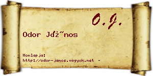 Odor János névjegykártya